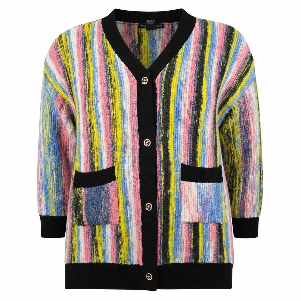 Ashley Stewart Cardigan Womens 26 Dopamine Dressing Pockets Nautical Sweater